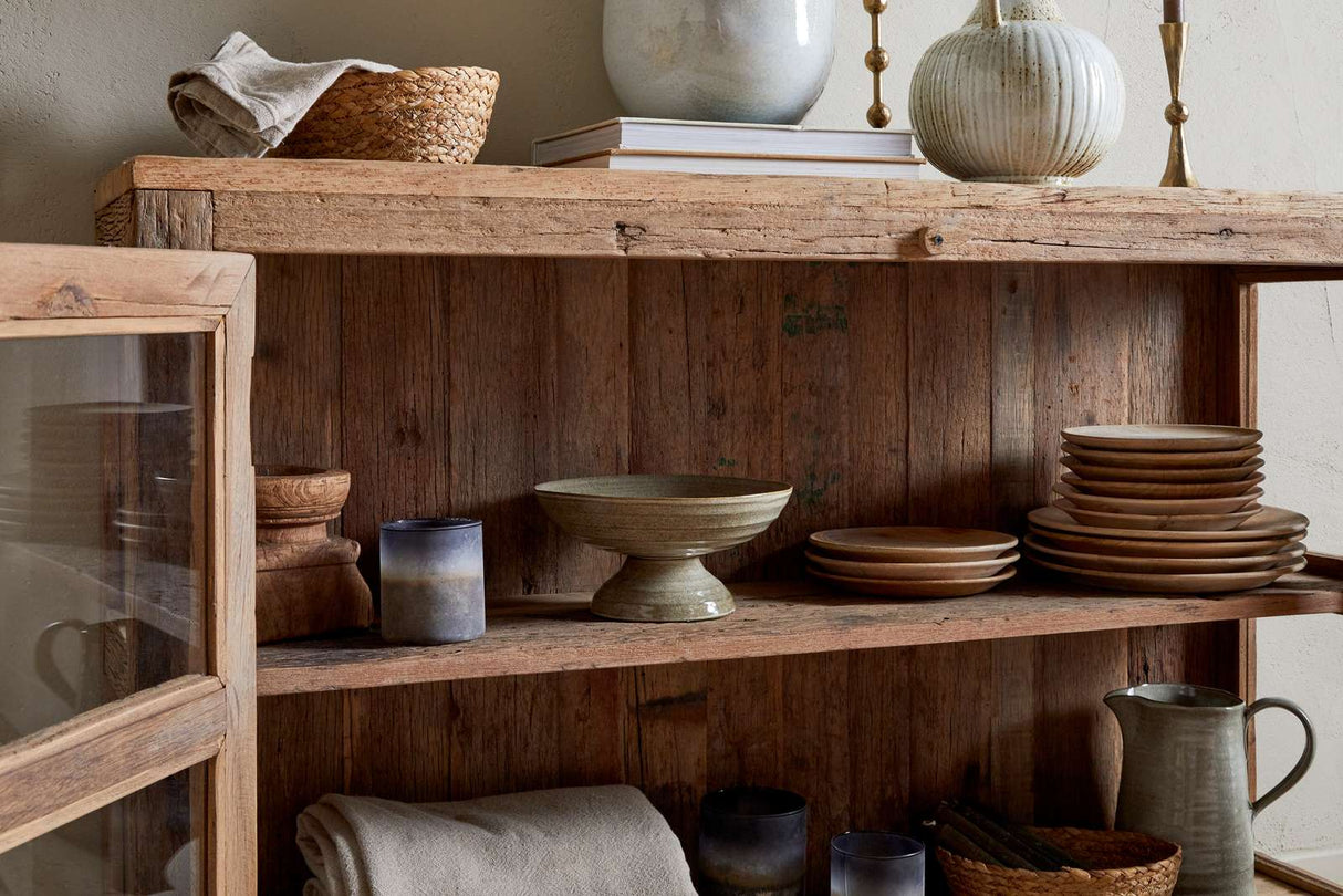Nkuku Ibo Reclaimed Wood & Glass Sideboard Natural