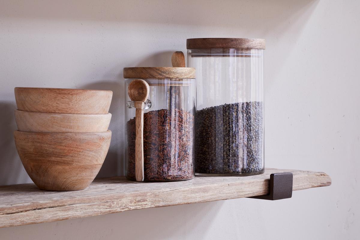 Nkuku Ibo Reclaimed Wood & Iron Shelf Natural Small