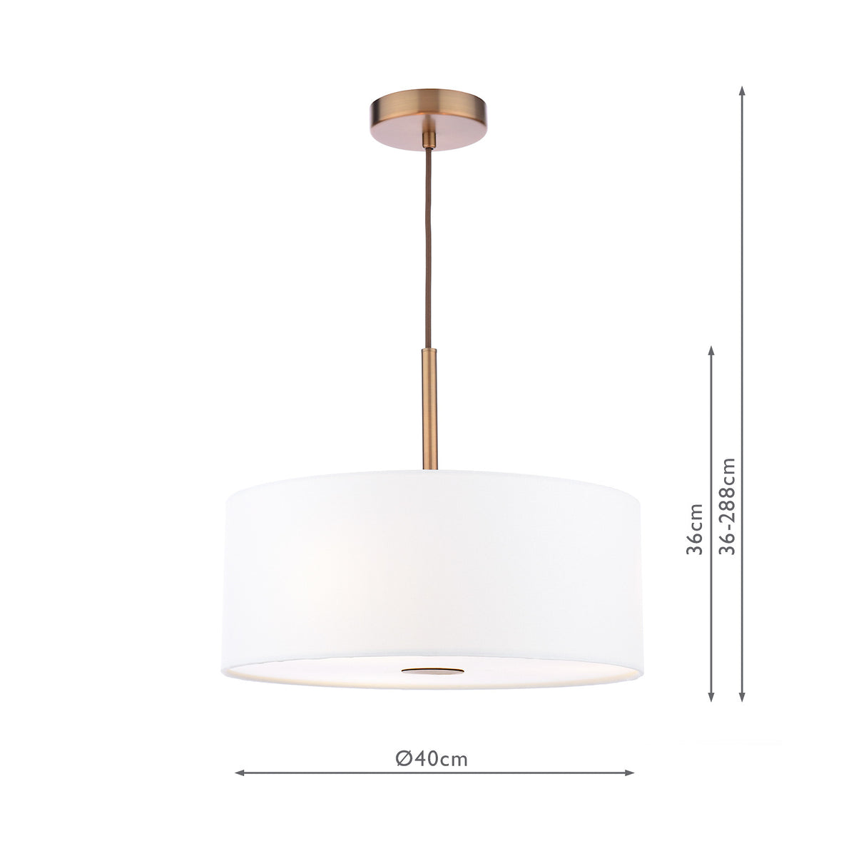Dar Isla 3 Light Pendant Antique Bronze and Ivory Shade 40cm