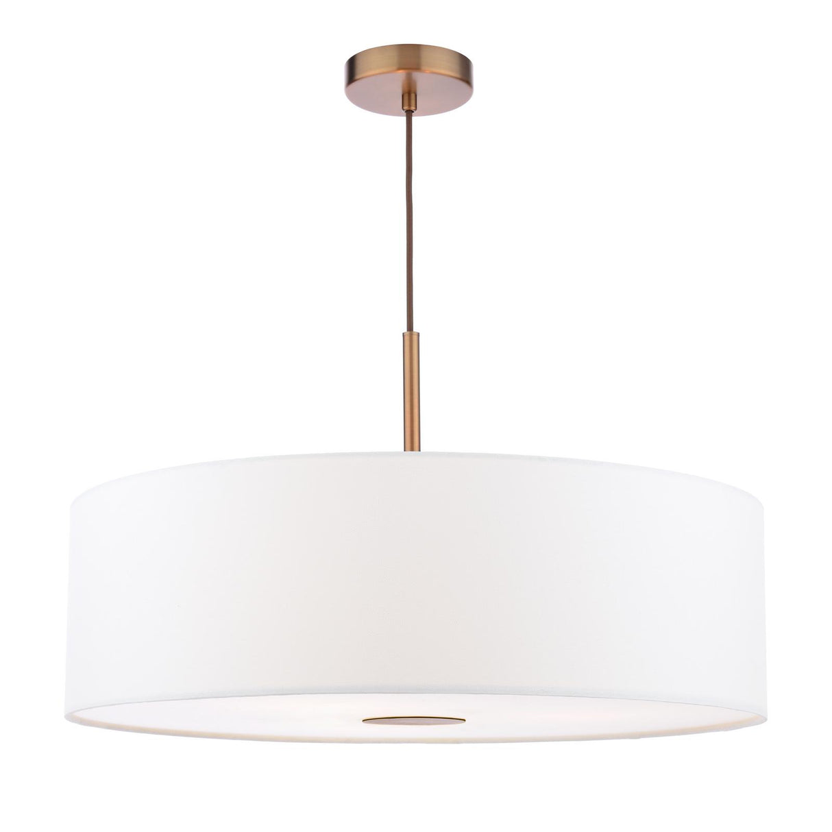 Dar Isla 3 Light Pendant Antique Bronze and Ivory Shade 60cm