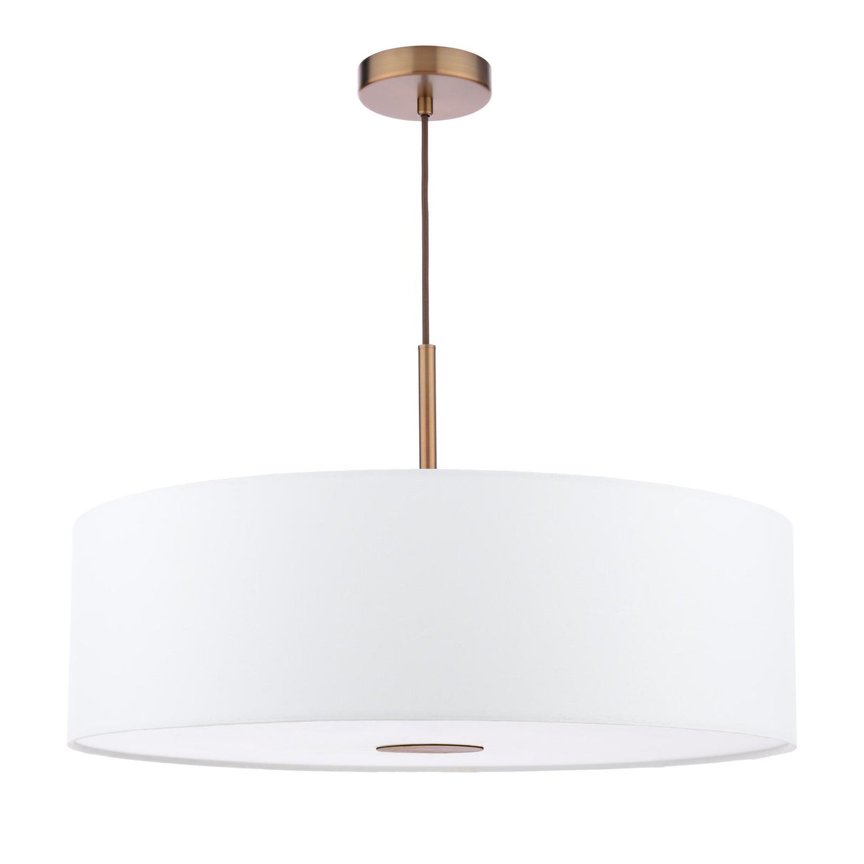 Dar Isla 3 Light Pendant Antique Bronze and Ivory Shade 60cm