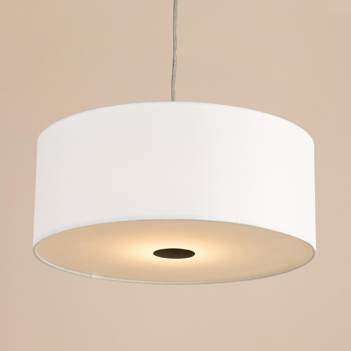 Dar Isla Easy Fit Pendant Ivory and Black Shade 40cm