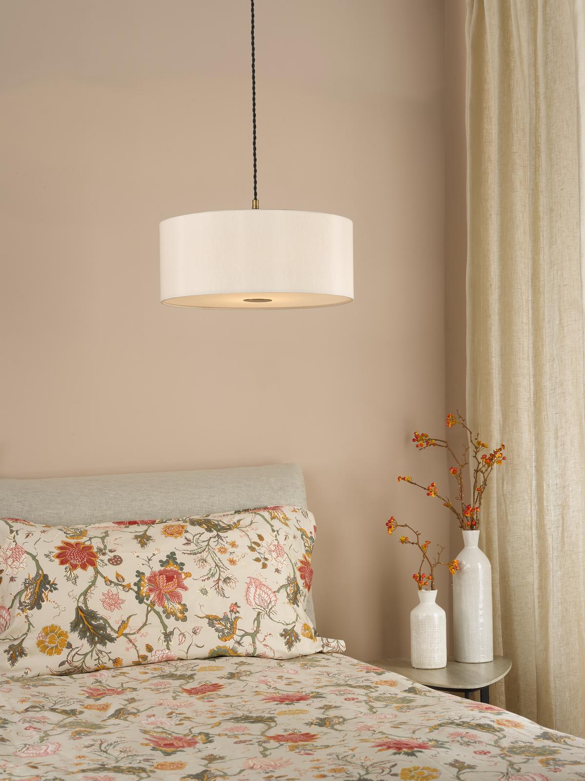 Dar Isla Easy Fit Pendant Ecru and Bronze Shade 40cm