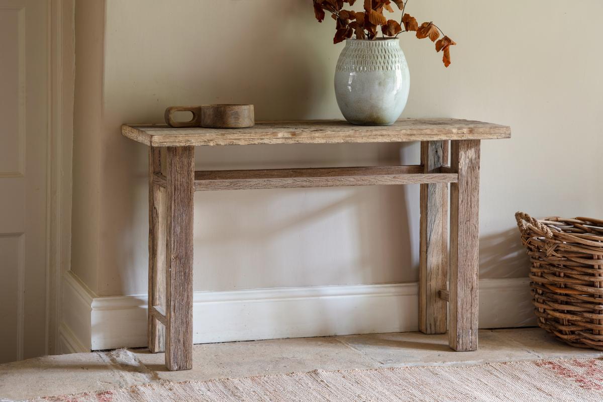 Nkuku Ibo Reclaimed Wood Console Table Natural