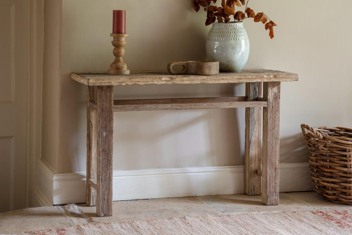 Nkuku Ibo Reclaimed Wood Console Table Natural