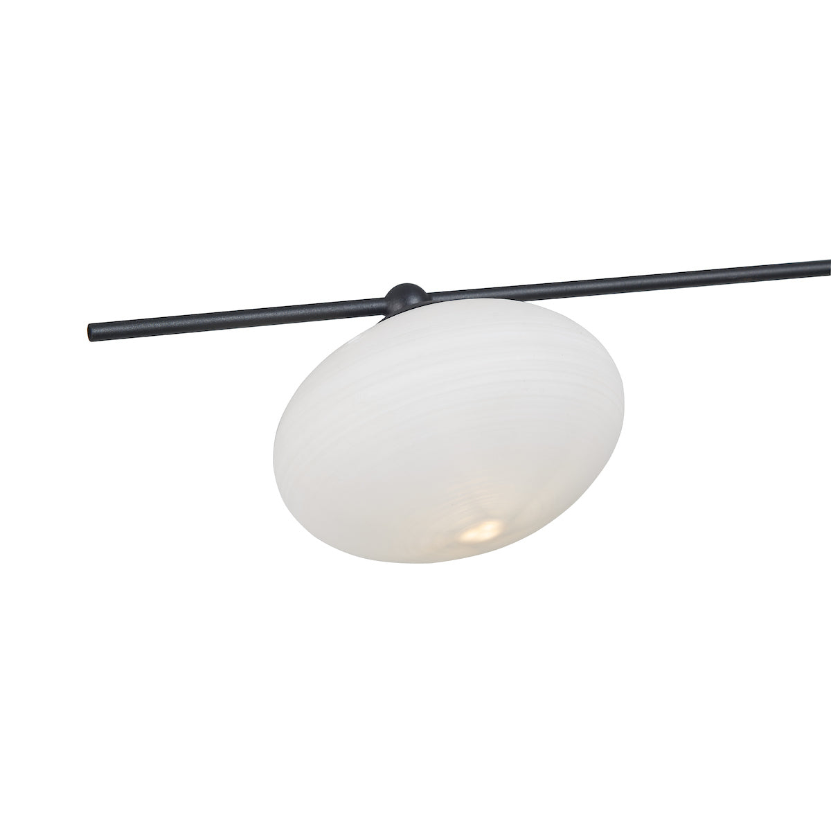 Dar Jasper 3 Light Semi Flush Matt Black Opal glass
