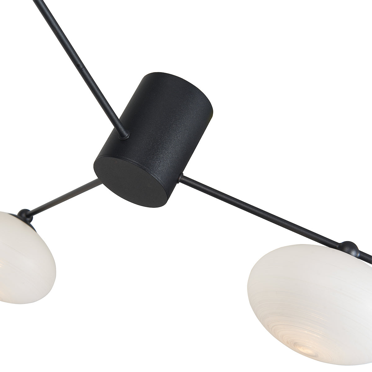 Dar Jasper 3 Light Semi Flush Matt Black Opal glass