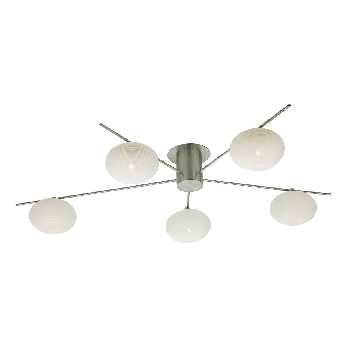Dar Jasper 5 Light Semi Flush Satin Nickel