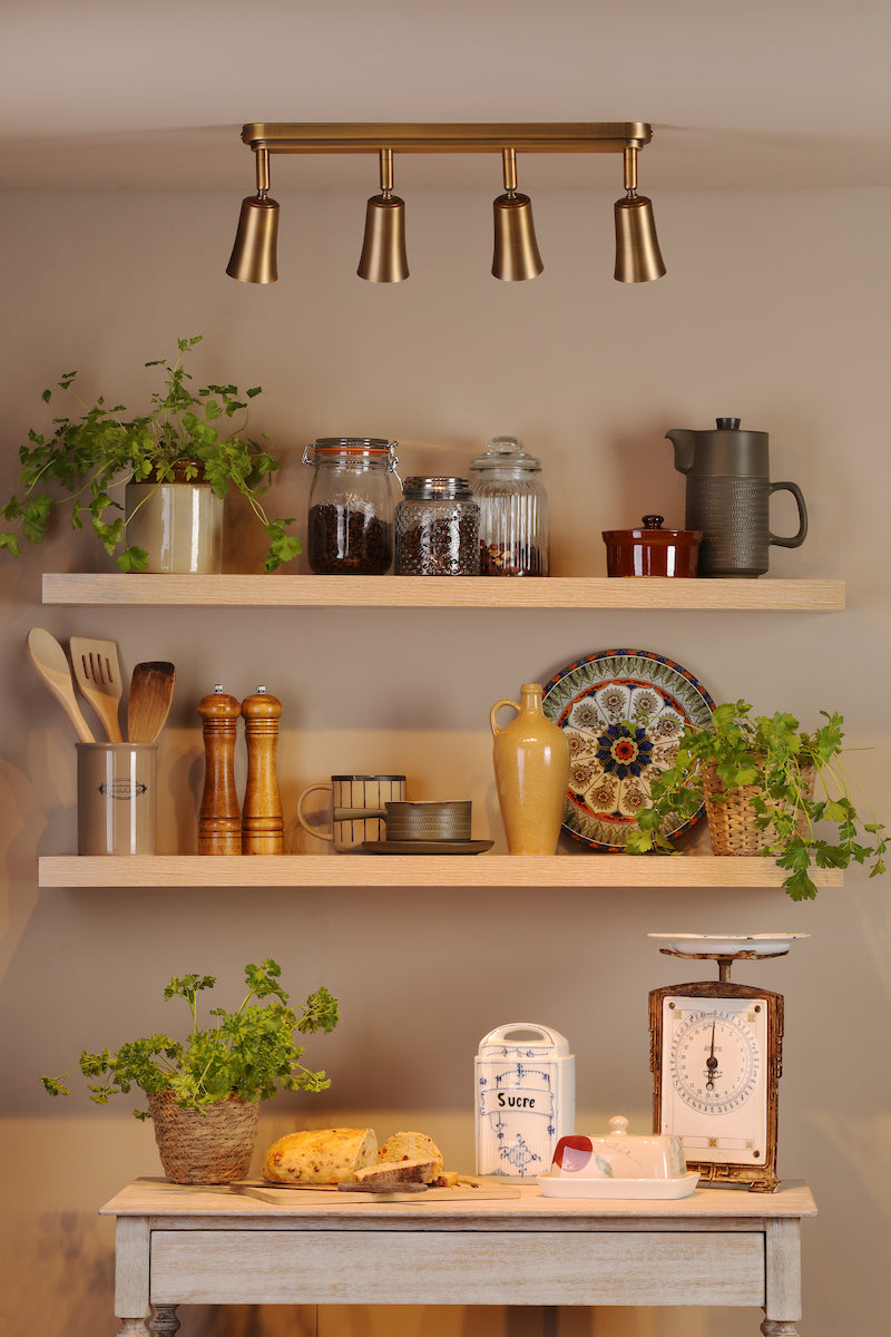 Dar Jedrek 4 Light Bar Spotlight Aged Brass