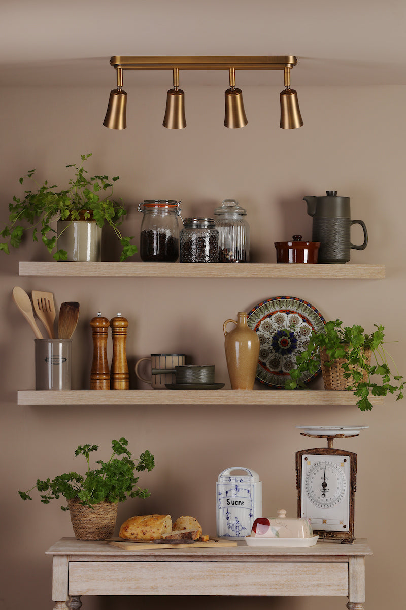 Dar Jedrek 4 Light Bar Spotlight Aged Brass