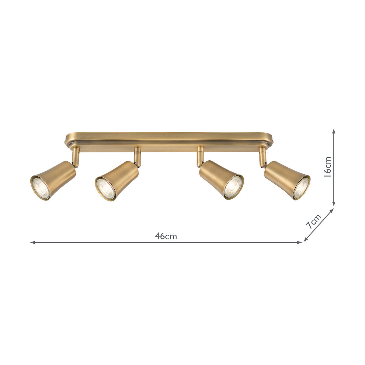 Dar Jedrek 4 Light Bar Spotlight Aged Brass