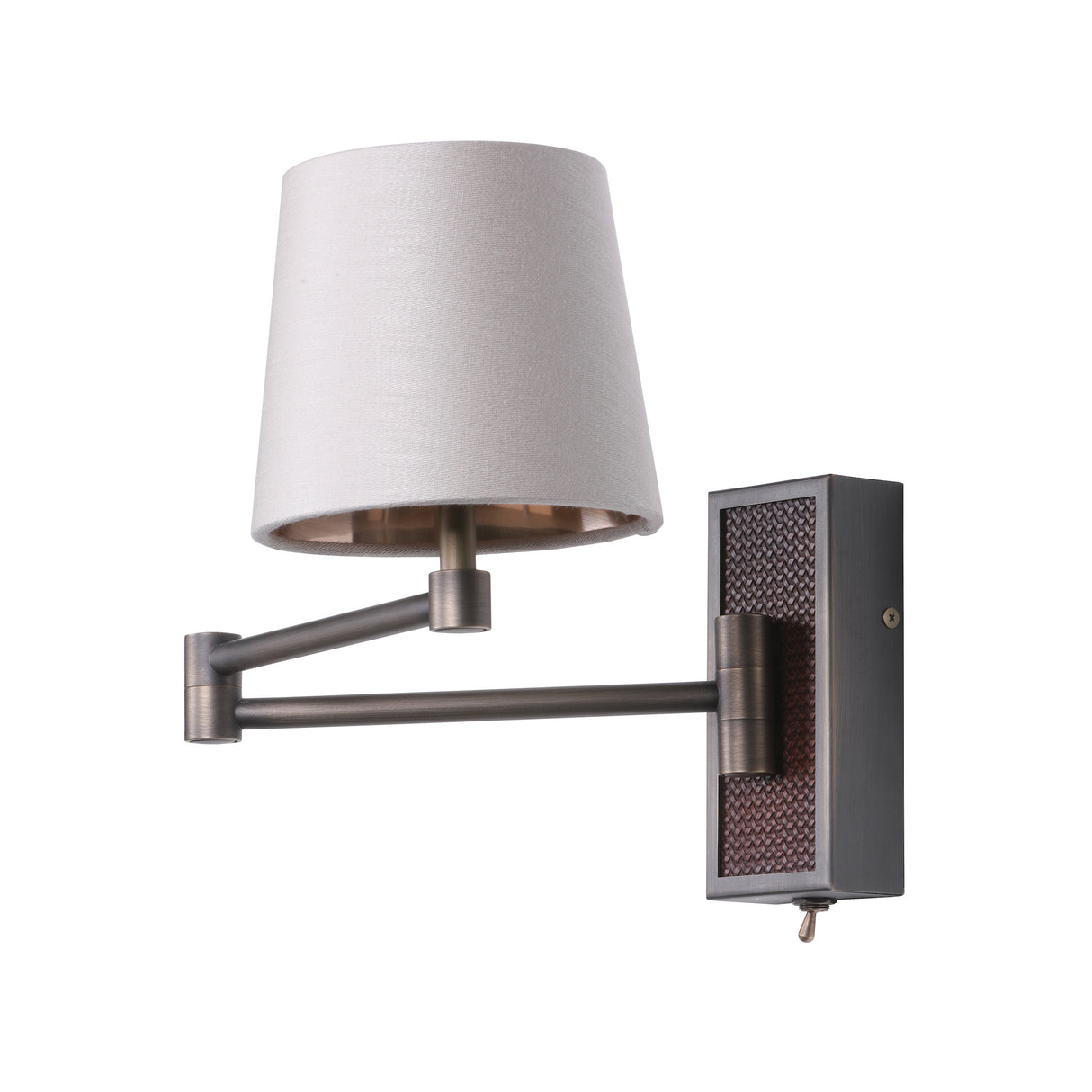 David Hunt Jersey Wall Light Antique Brass and Matt Brown Bracket Only
