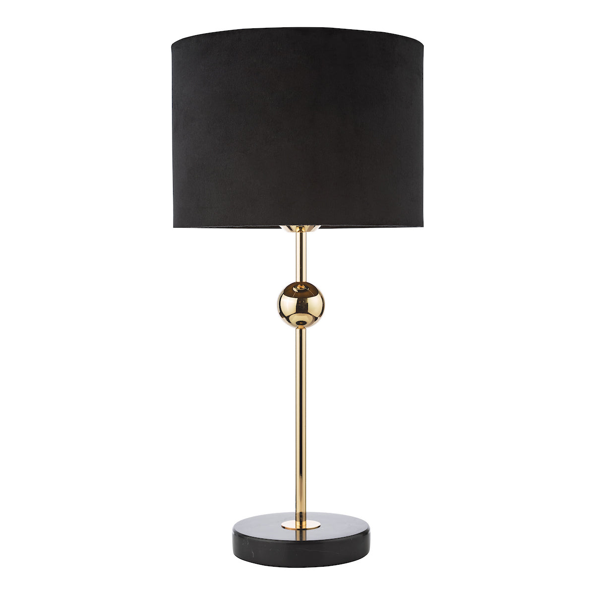 Dar Jillian Table Lamp Marble and Polished Gold With Shade