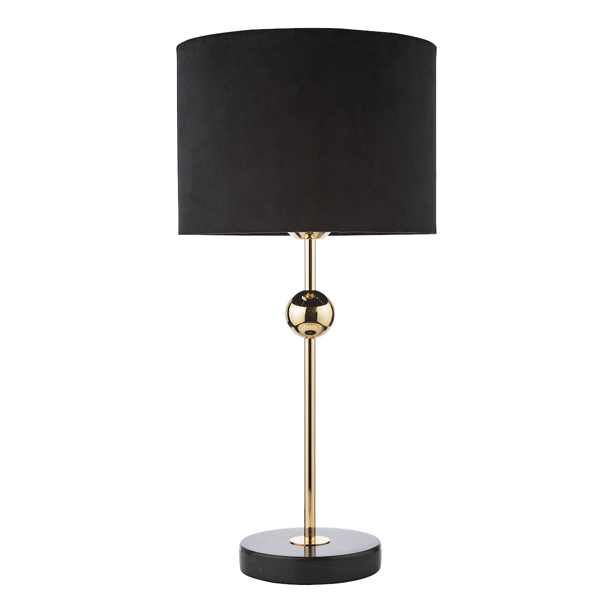 Dar Jillian Table Lamp Marble and Polished Gold With Shade
