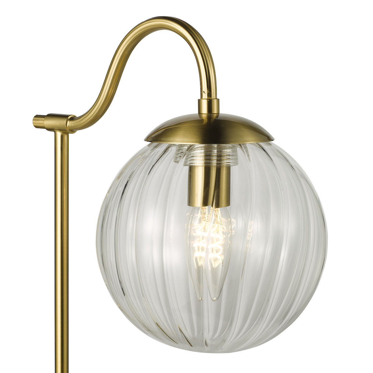 Dar Jocelyn Table Lamp Natural Brass and Glass