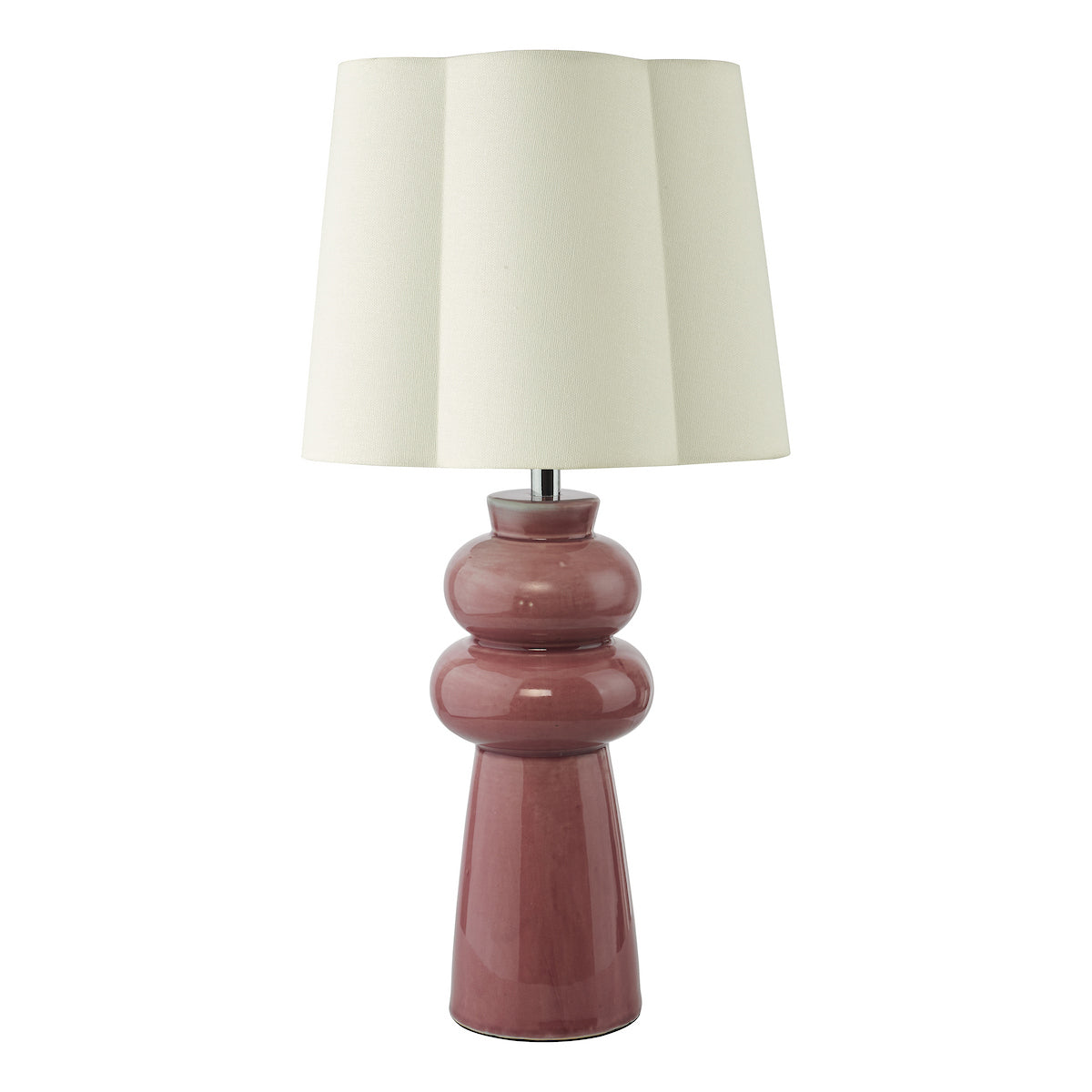 Dar Jordana Table Lamp Pink and Polished Chrome With Shade