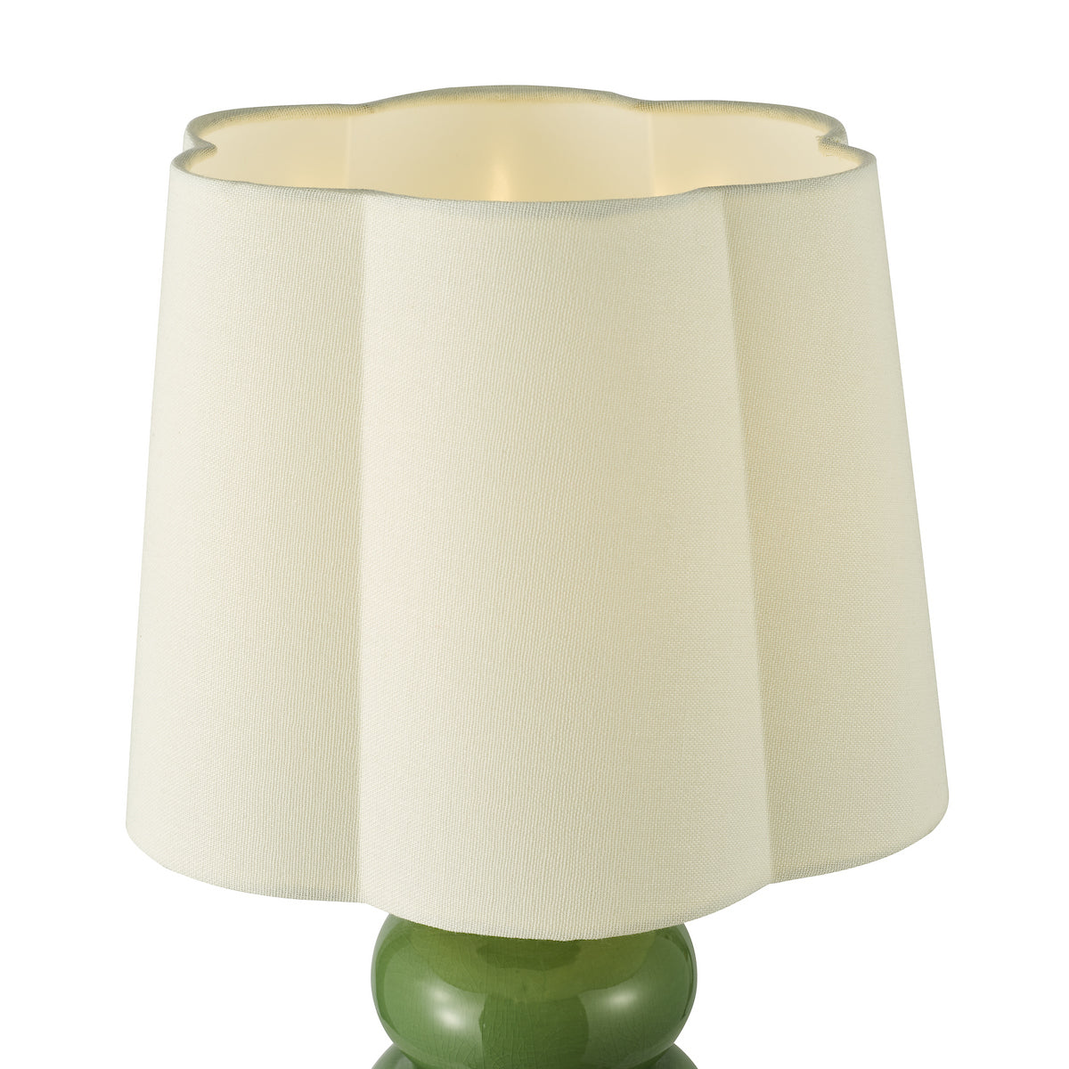 Dar Jordana Table Lamp Green and Polished Chrome With Shade