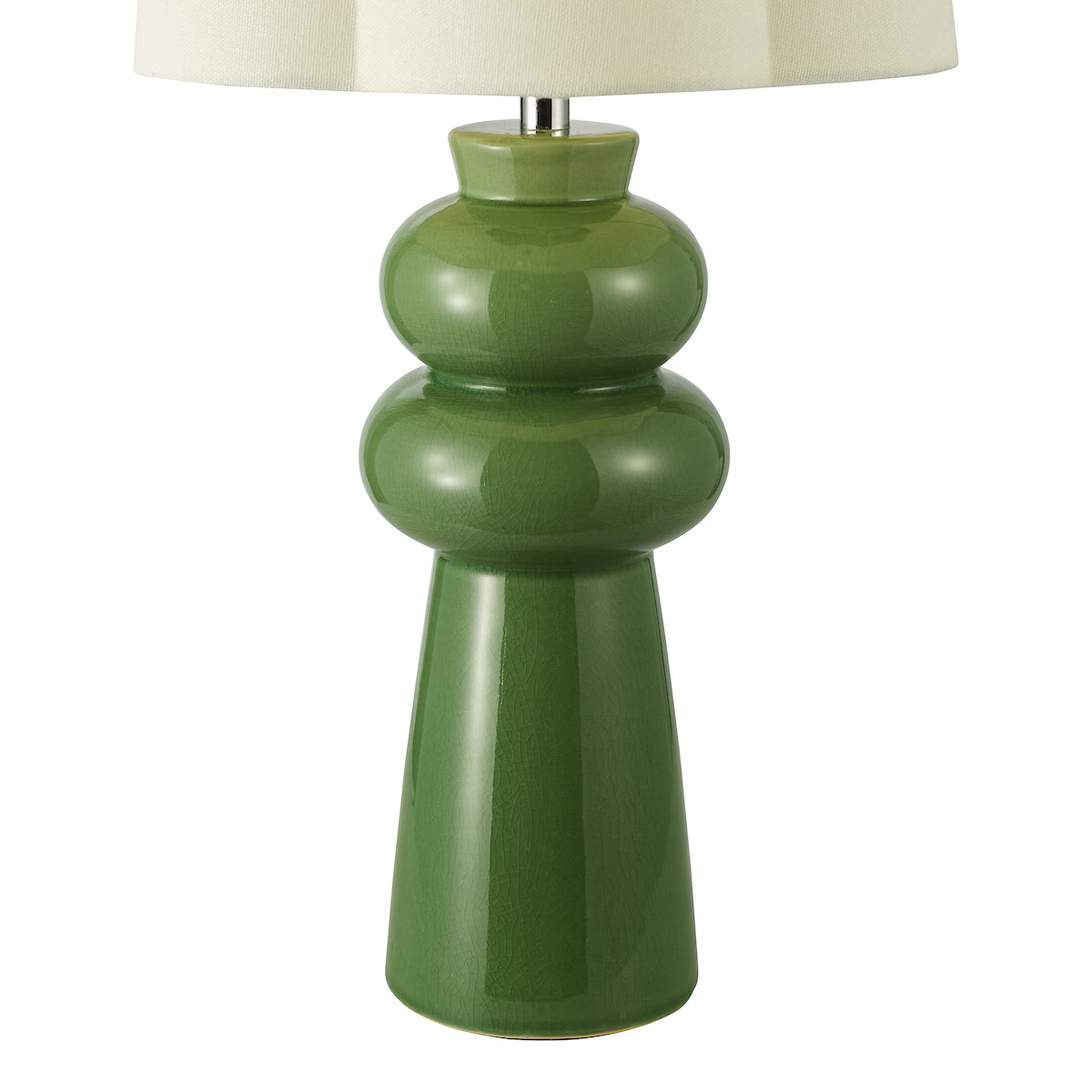 Dar Jordana Table Lamp Green and Polished Chrome With Shade