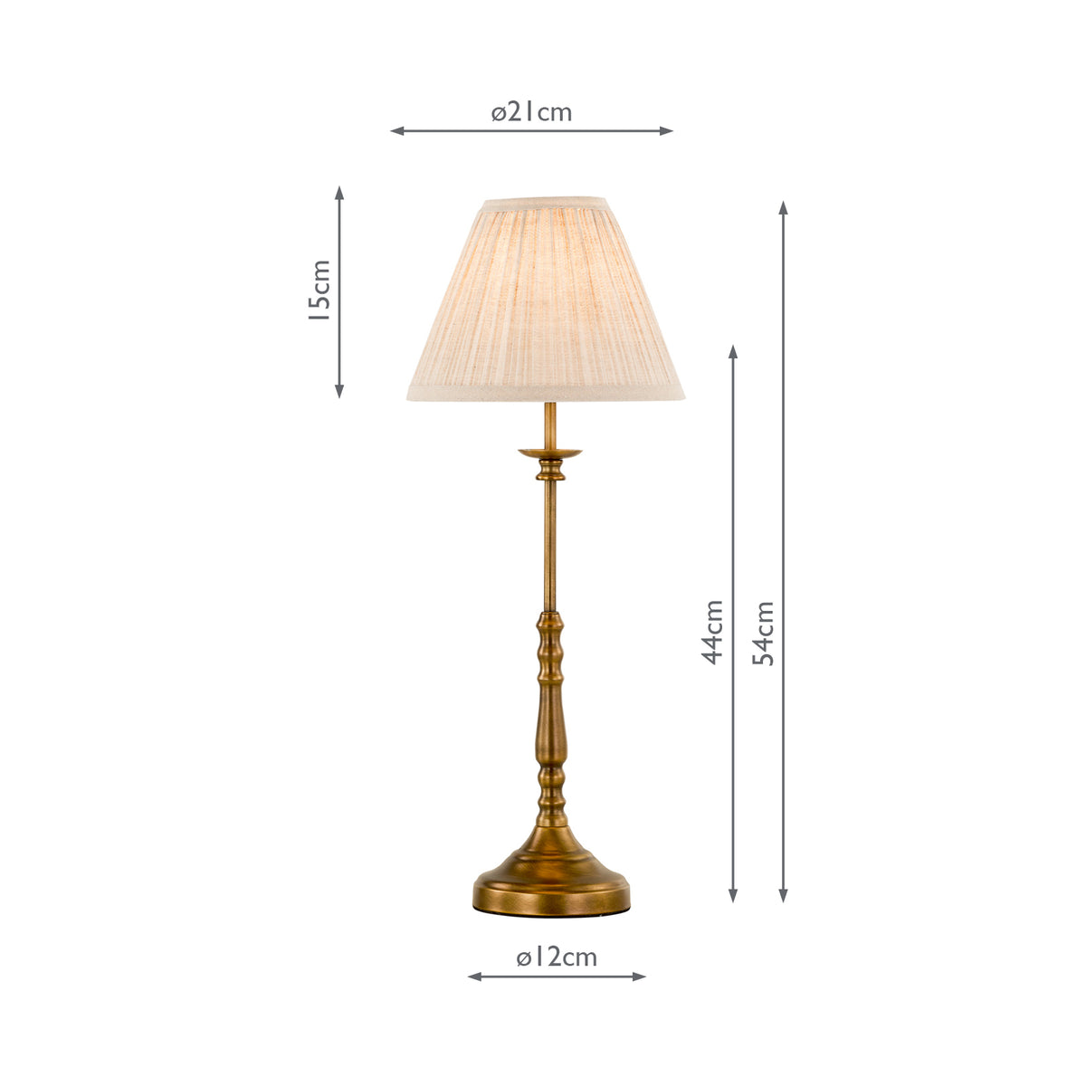 Dar Judy Table Lamp Antique Bronze With Pleated Linen Shade