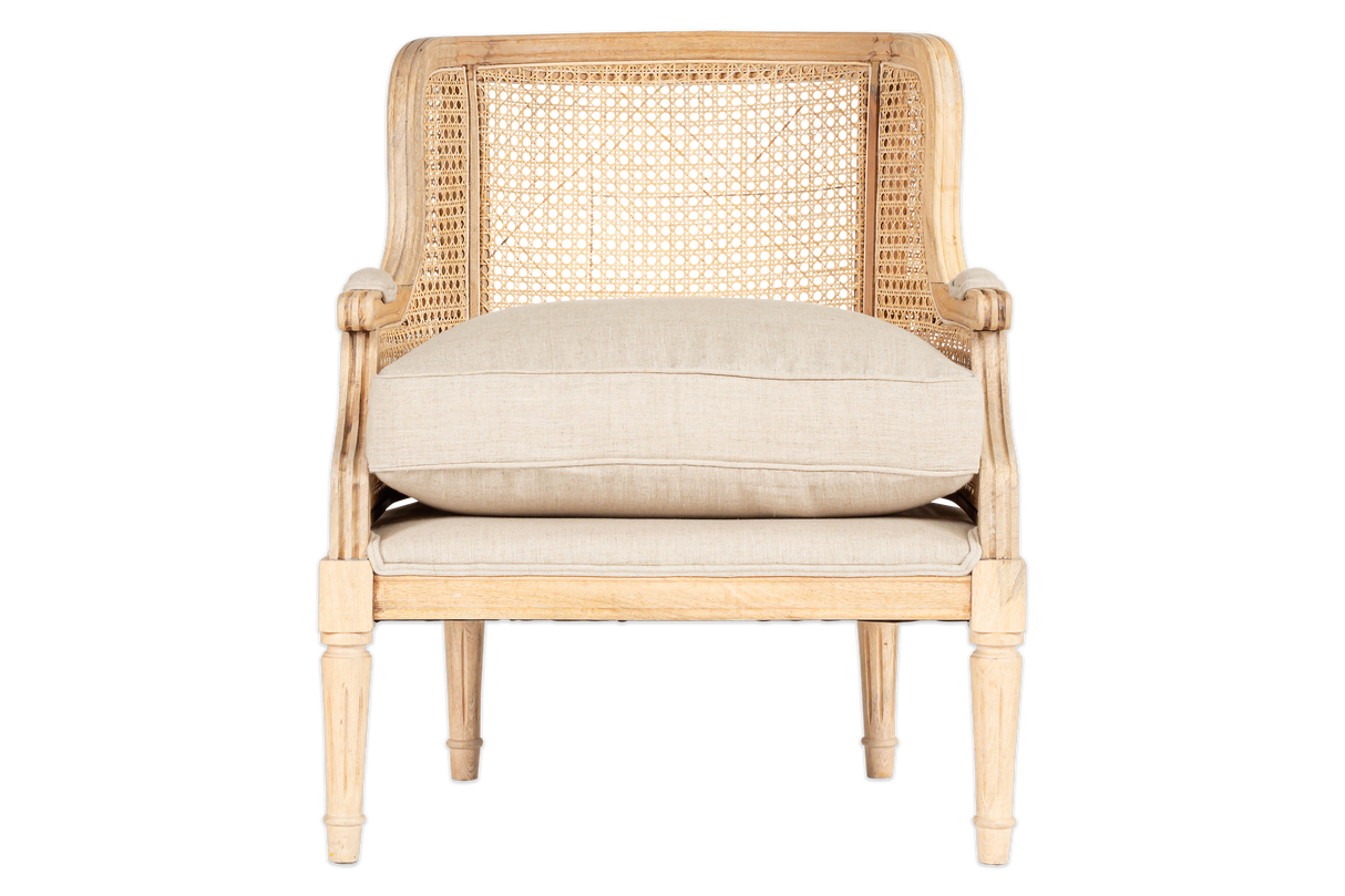 Nkuku Kaziria Cane & Linen Armchair Natural
