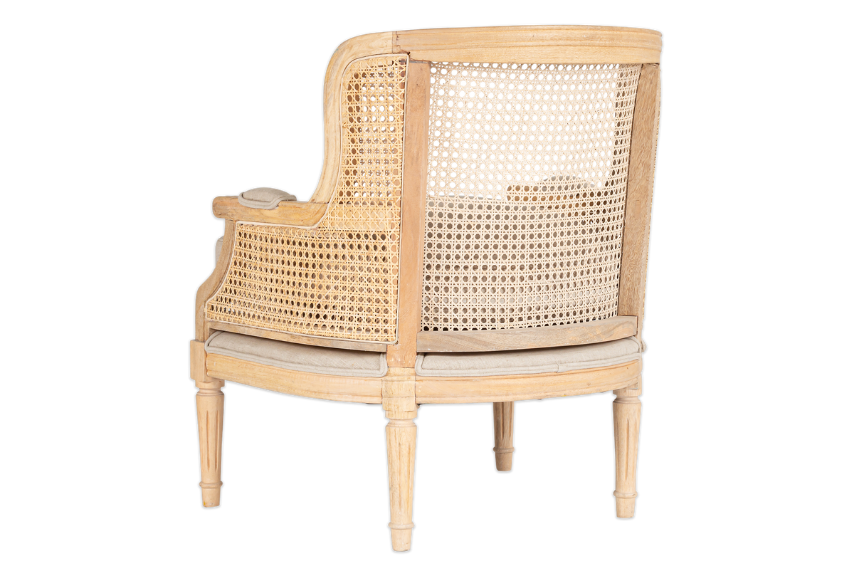 Nkuku Kaziria Cane & Linen Armchair Natural