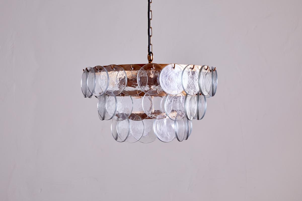 Nkuku Kagitha Recycled Glass Chandelier Clear Small
