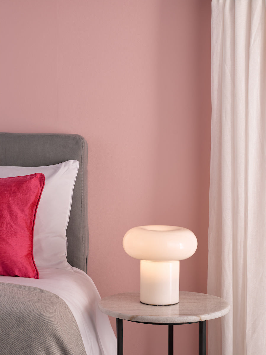 Dar Kaja Table Lamp White Glass