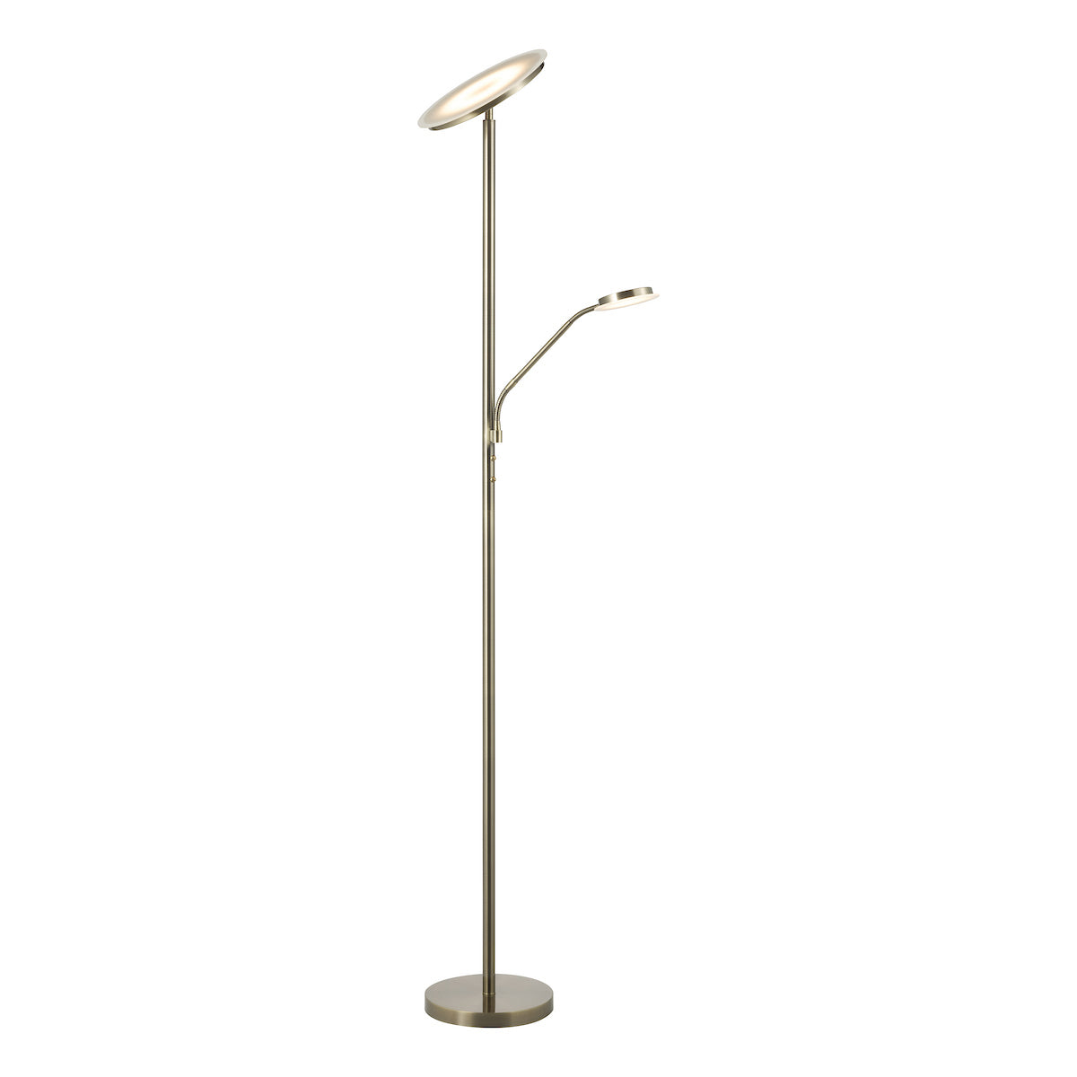 Dar Kamika Mother & Child Floor Lamp Antique Brass LED