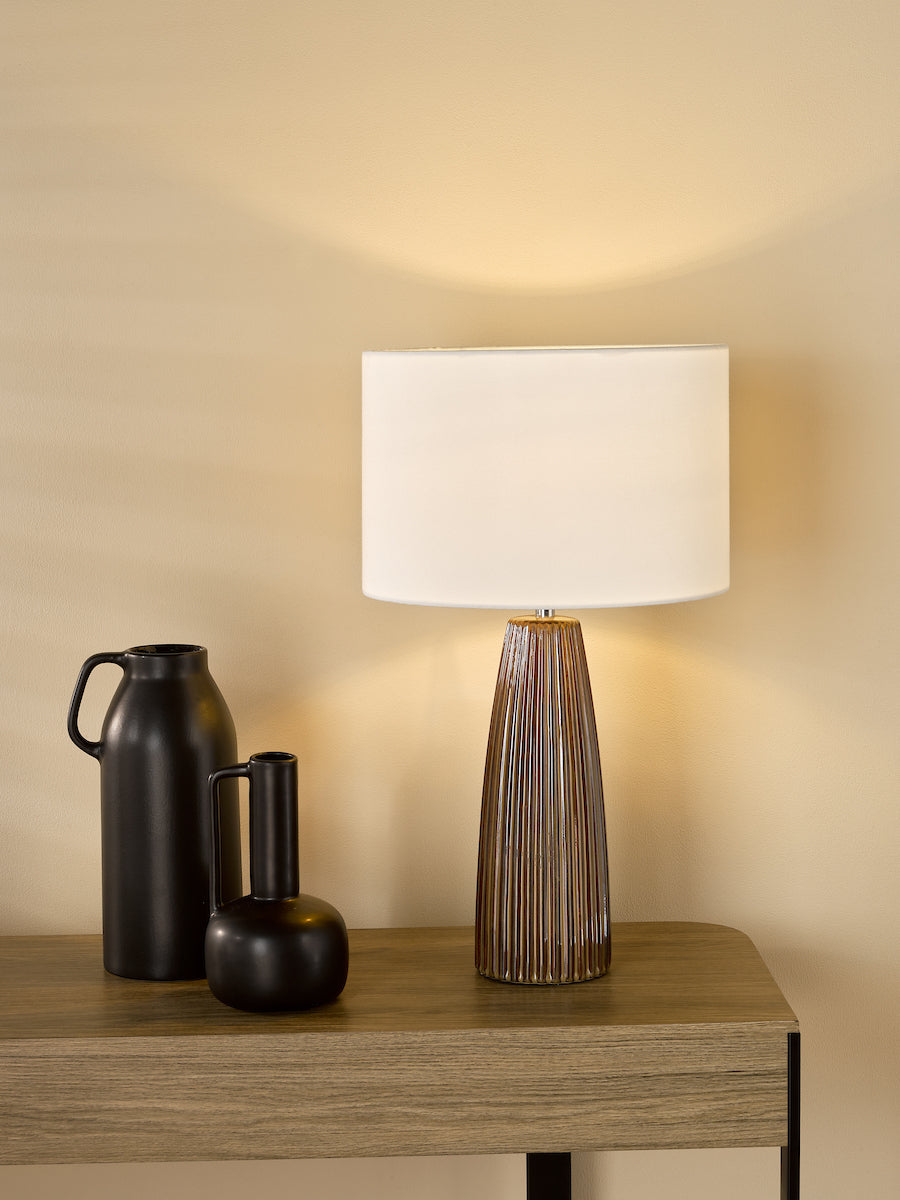 Dar Kaulana Table Lamp Brown With Shade
