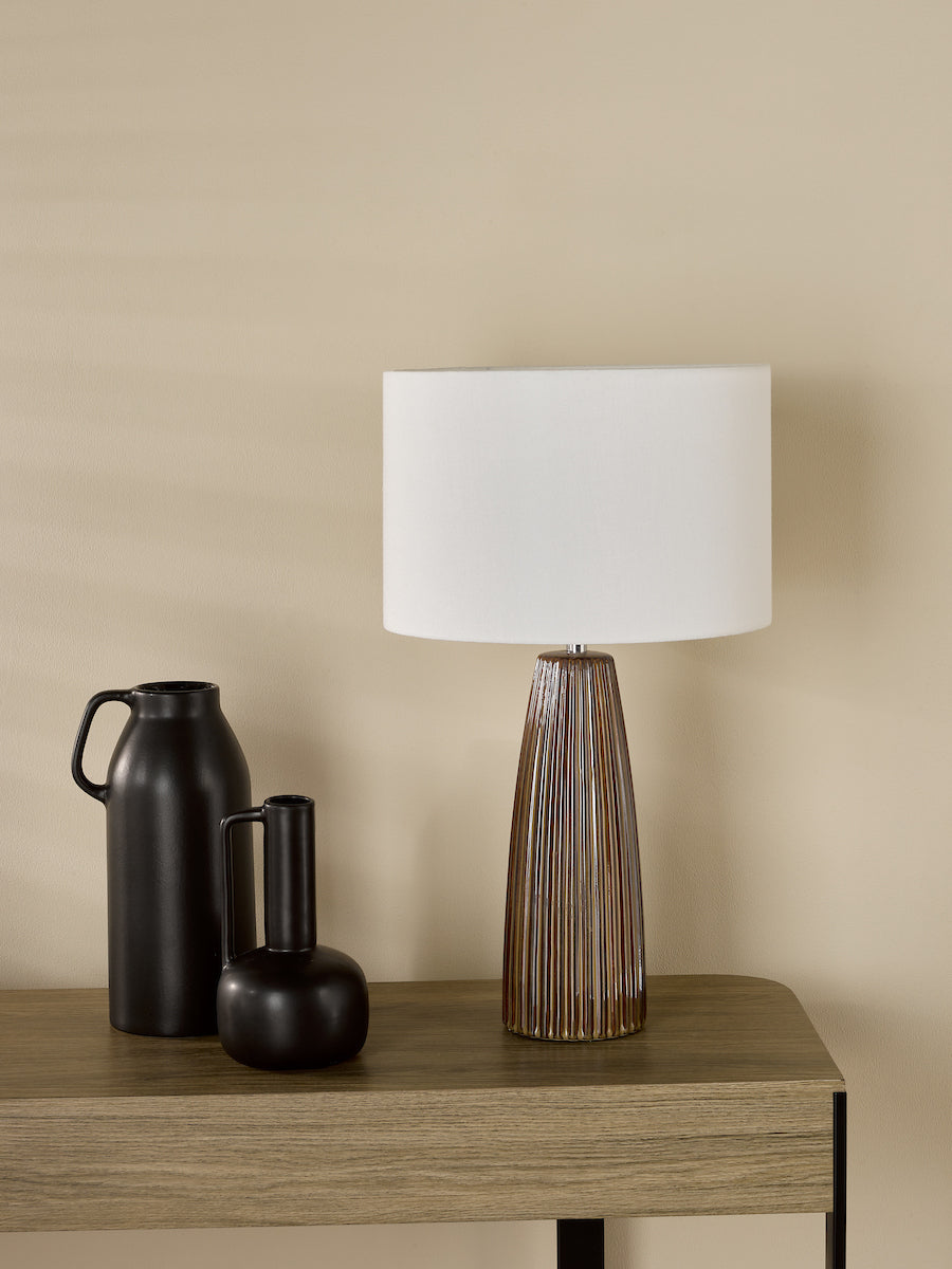 Dar Kaulana Table Lamp Brown With Shade