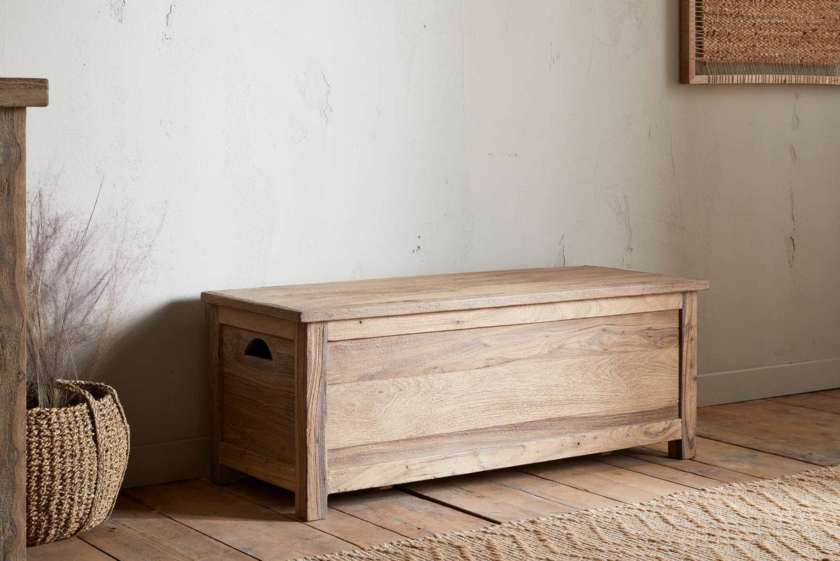 Nkuku Karadi Reclaimed Wood Storage Bench Natural