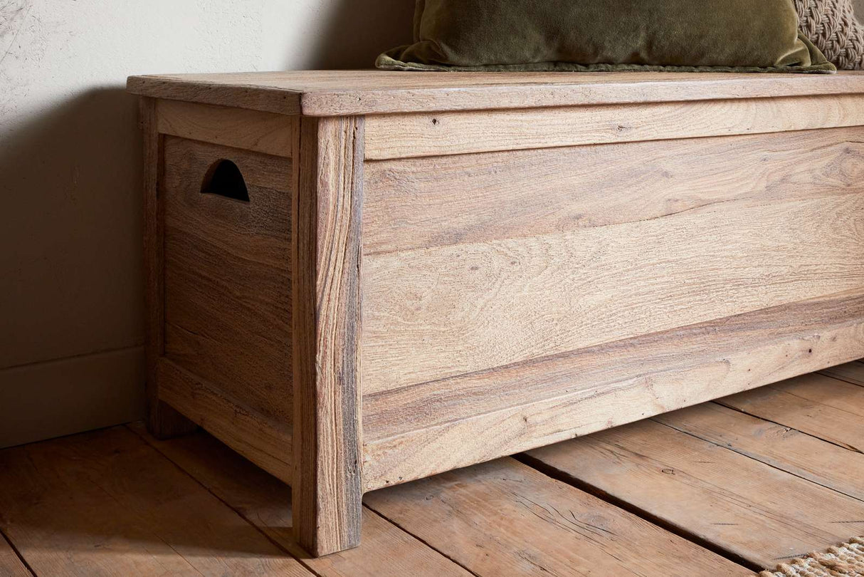 Nkuku Karadi Reclaimed Wood Storage Bench Natural
