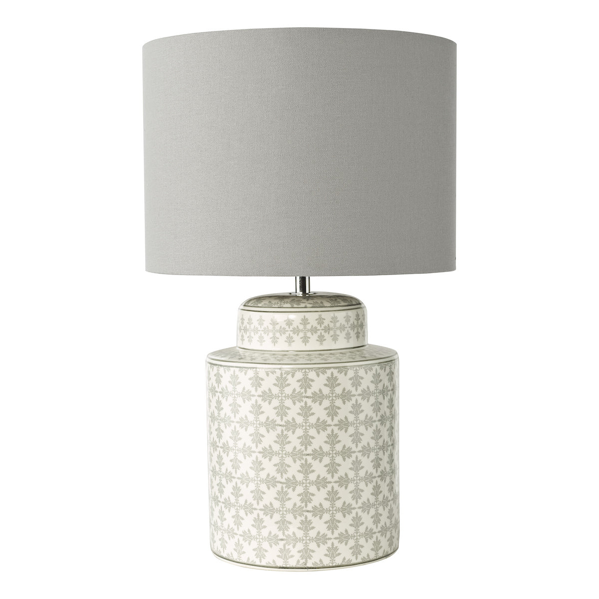 Dar Kedron Table Lamp Grey and Satin Chrome With Shade
