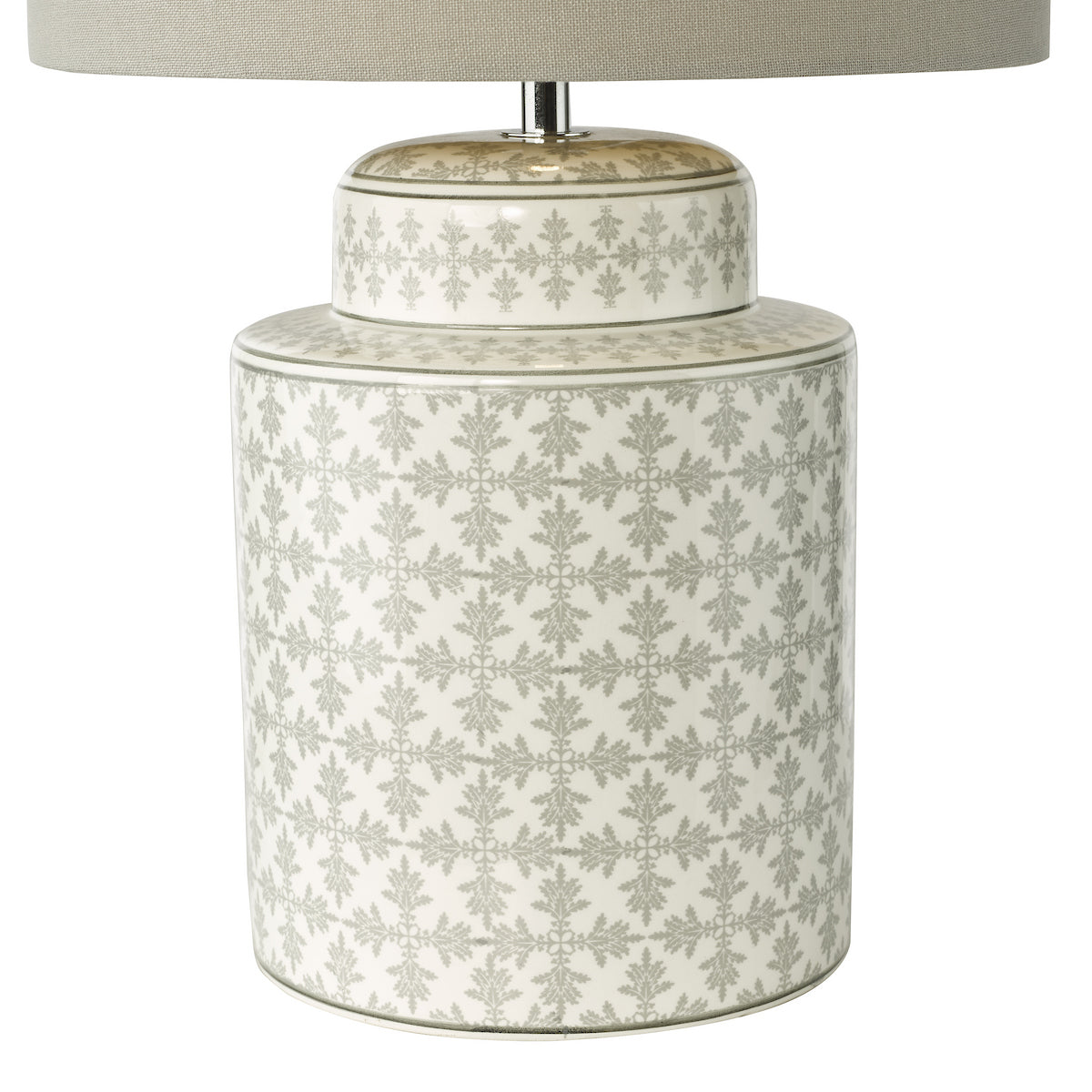 Dar Kedron Table Lamp Grey and Satin Chrome With Shade