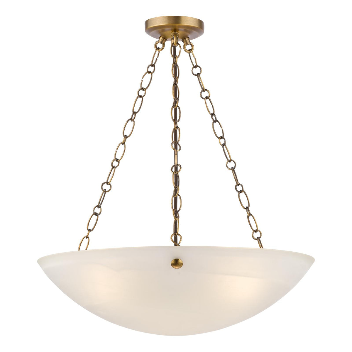 Dar Keita 3 Light Pendant Antique Bronze and Alabaster Glass