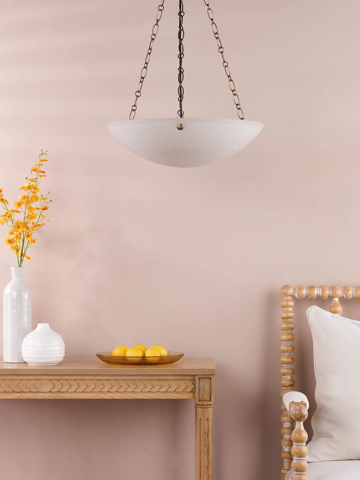 Dar Keita 3 Light Pendant Antique Bronze and Alabaster Glass