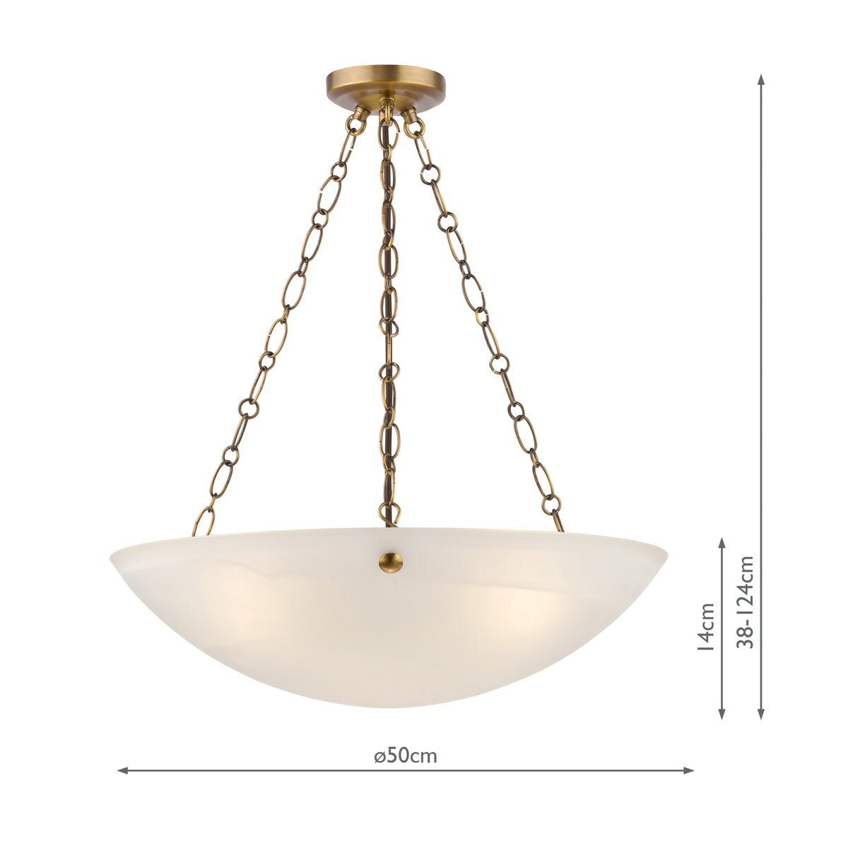 Dar Keita 3 Light Pendant Antique Bronze and Alabaster Glass