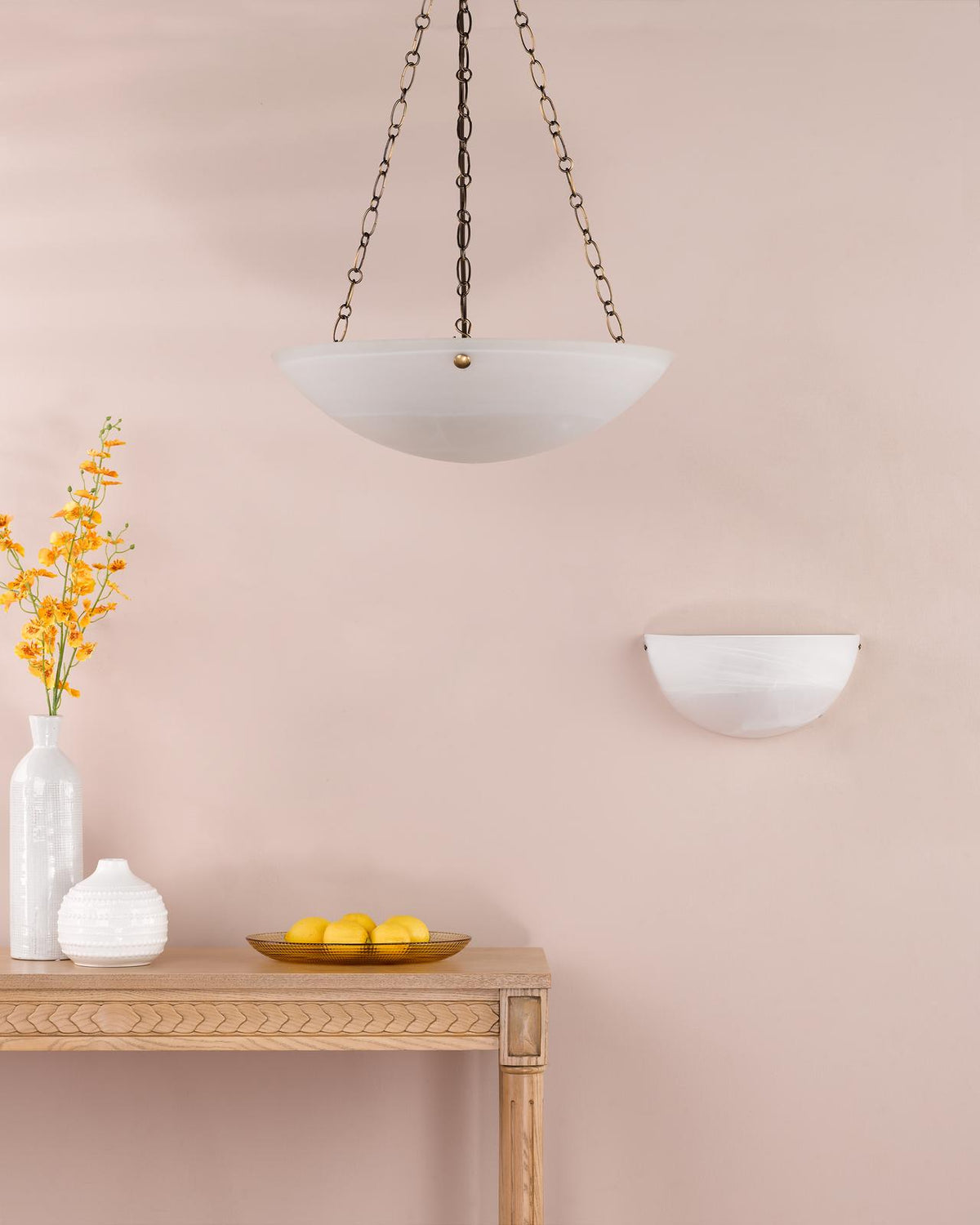 Dar Keita Wall Light Alabaster Glass and Antique Bronze