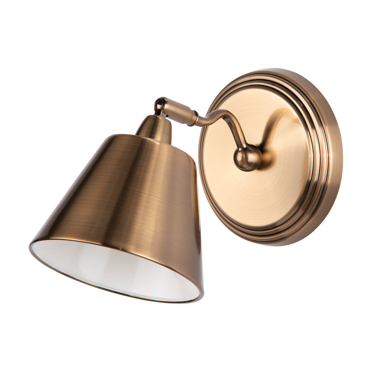 Dar Kempten Single Wall Spotlight Antique Brass