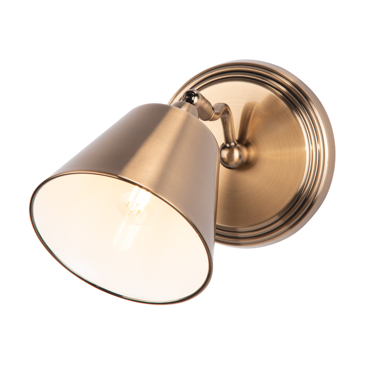 Dar Kempten Single Wall Spotlight Antique Brass