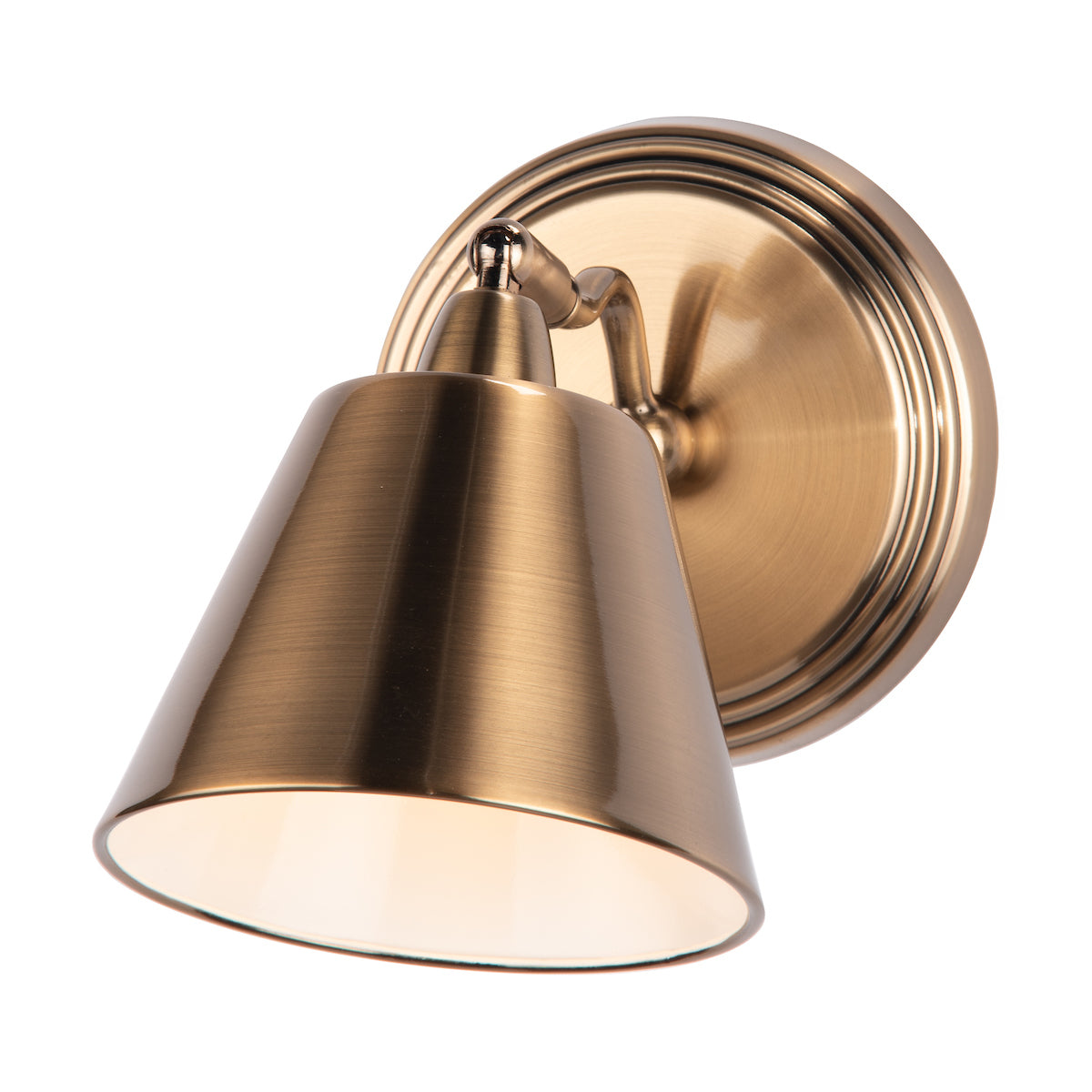 Dar Kempten Single Wall Spotlight Antique Brass