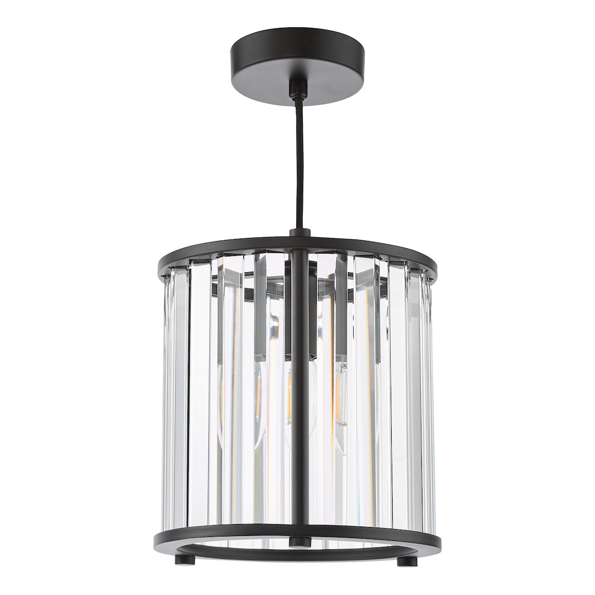 Dar Kiran Pendant Satin Black and Crystal