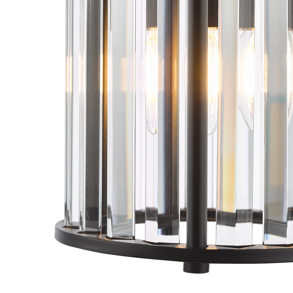 Dar Kiran Pendant Satin Black and Crystal