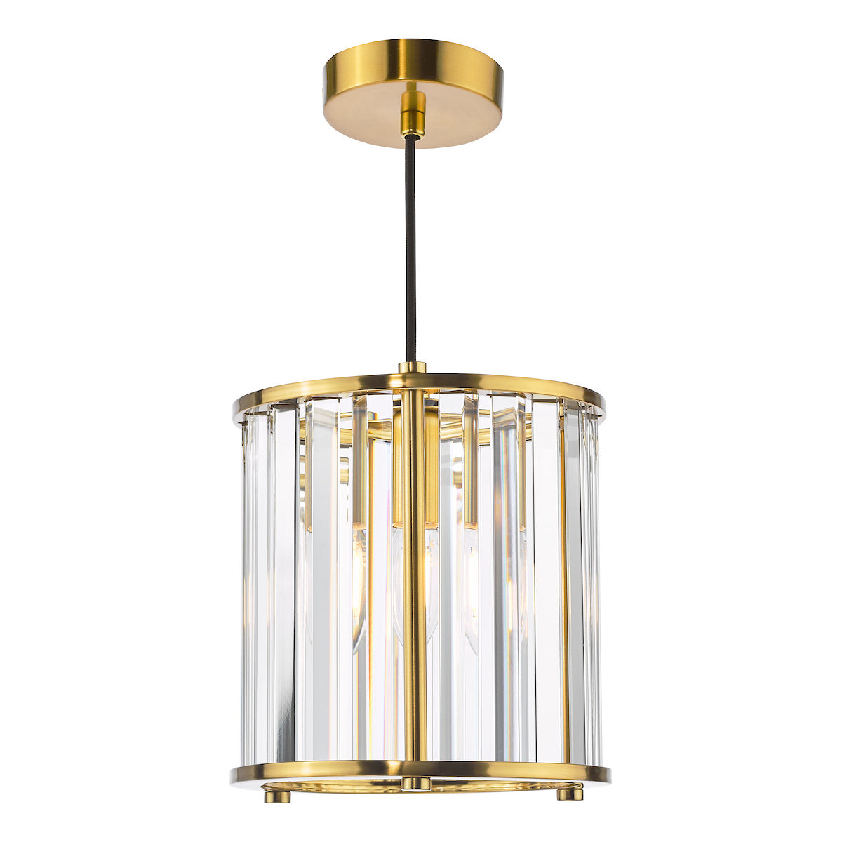 Dar Kiran Pendant Natural Brass and Crystal