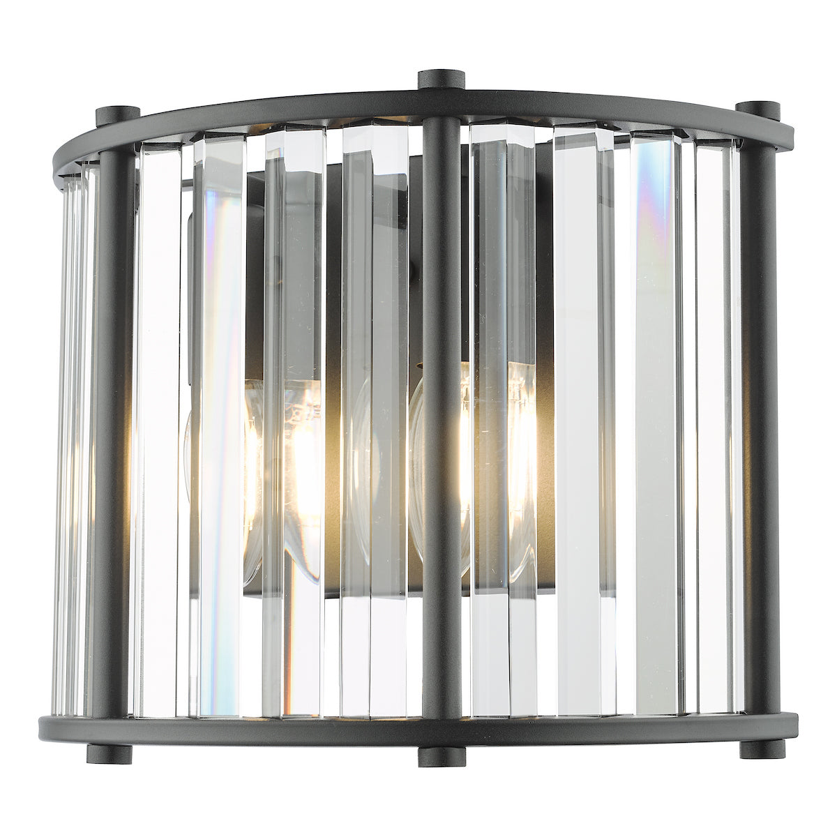 Dar Kiran Wall Light Satin Black and Glass