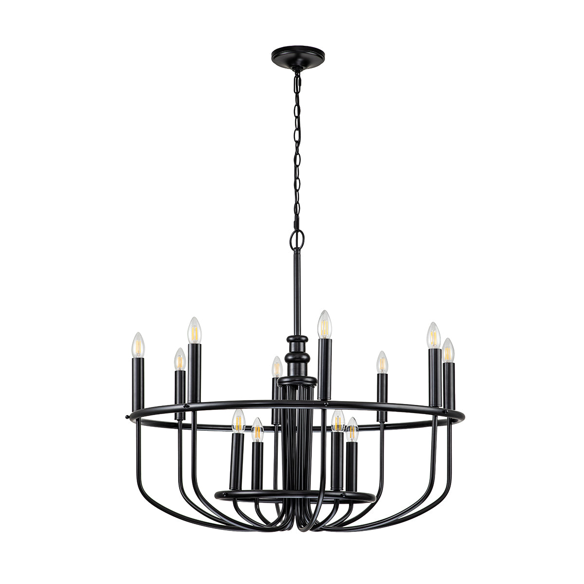 Kichler Capitol Hill 12lt Chandelier Black