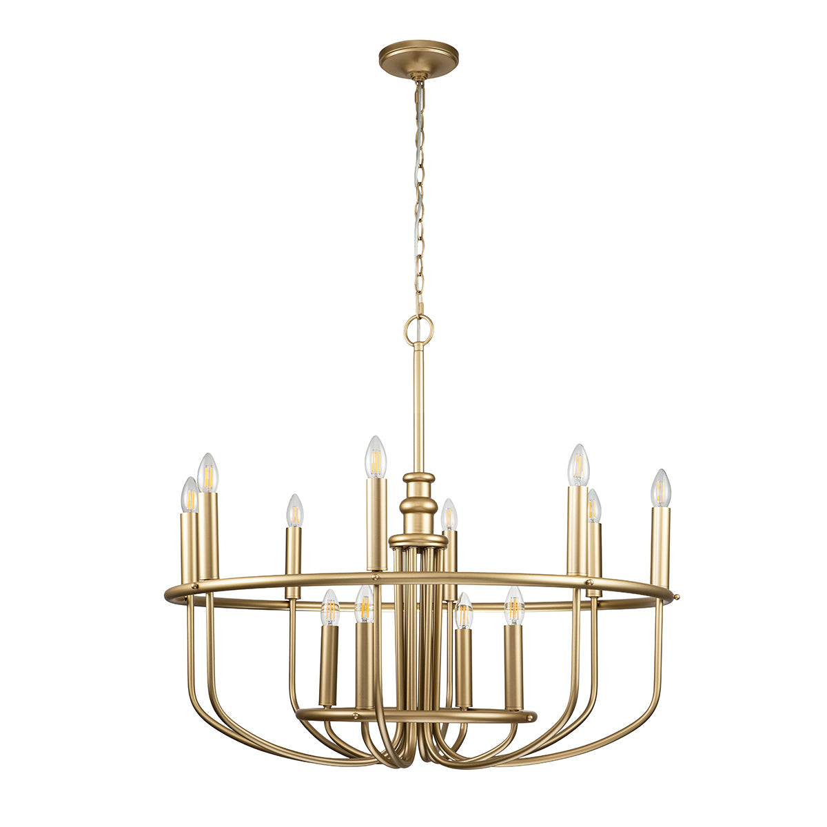 Kichler Capitol Hill 12lt Chandelier Brass