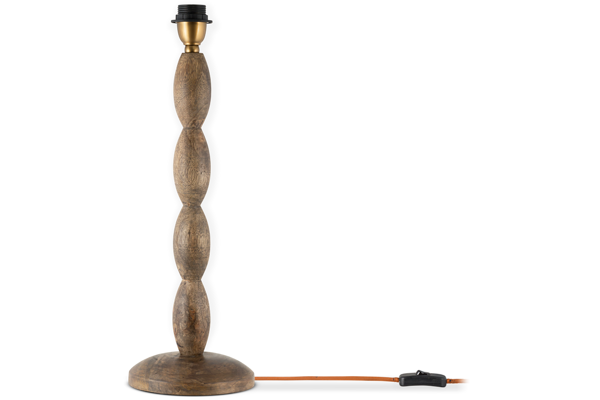 Nkuku Konali Mango Wood Table Lamp Ash Stain