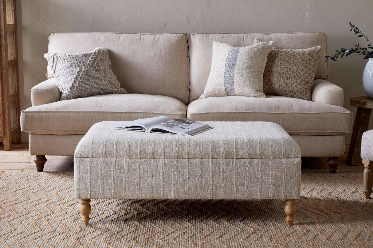 Nkuku Kiana Upholstered Storage Ottoman Natural