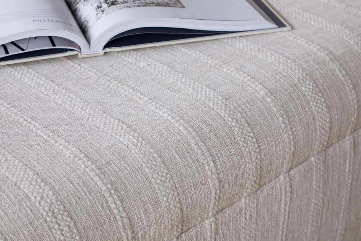 Nkuku Kiana Upholstered Storage Ottoman Natural